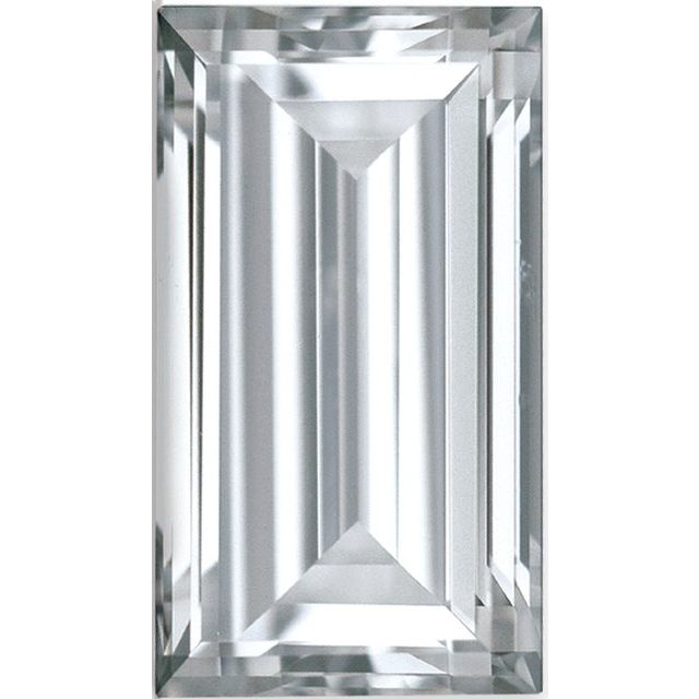 Baguette-cut loose diamond, face-up view