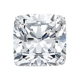 Cushion-cut loose diamond, face-up view