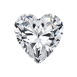 Heart-cut loose diamond, face-up view