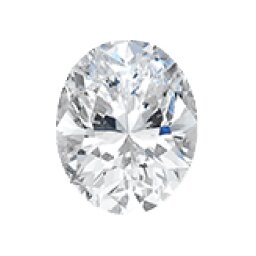 Oval-cut loose diamond, face-up view