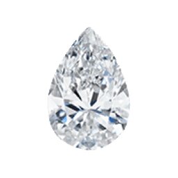 Pear-cut loose diamond, face-up view