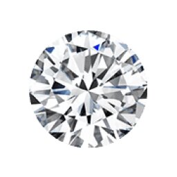 Round-cut loose diamond, face-up view